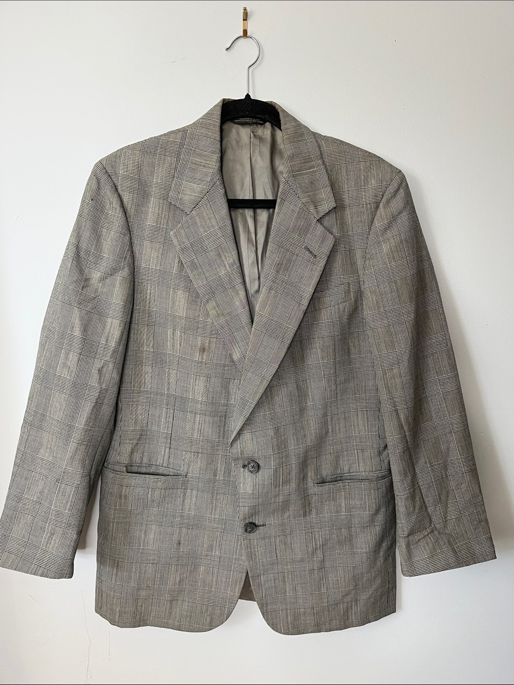 Tom James Tropical Wool Sport Coat Classic Men's Tailored Gray Plaid Blazer - Picture 1 of 7
